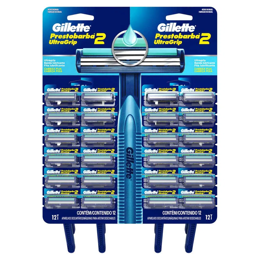 PRESTOBARBA ULTRAGRIP 2 AZUL 24 UND