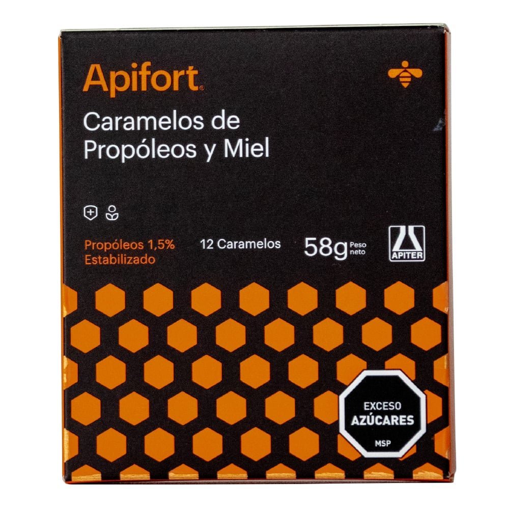 APIFORT CARAMELOS PROPOLEO Y MIEL CAJA 12 U