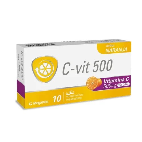 C VIT 500 MG 10 COMP MASTICABLES