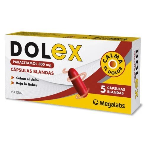 DOLEX 500 MG 5 CAP BLANDAS