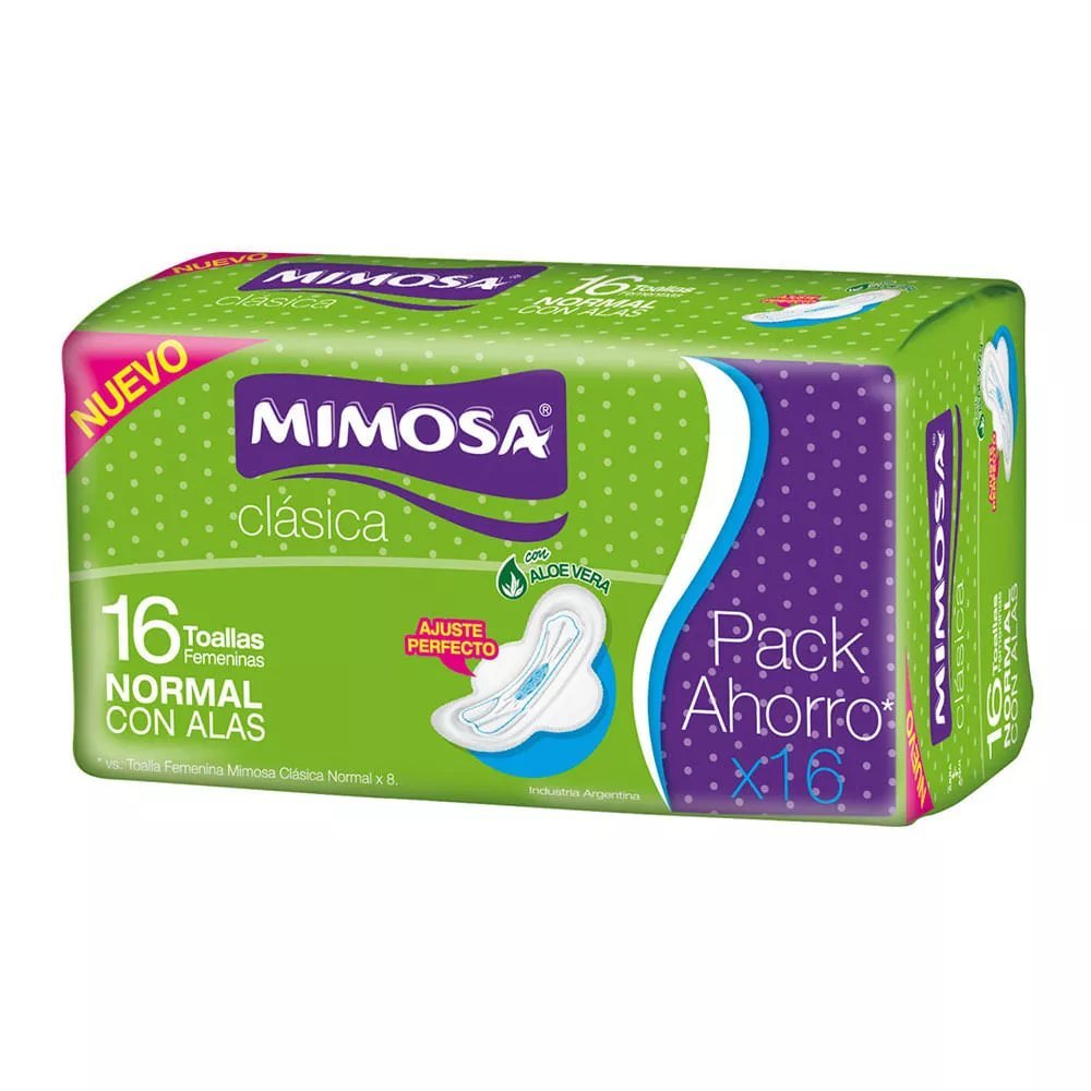 MIMOSA TOALLA NORMAL C/ALAS 16